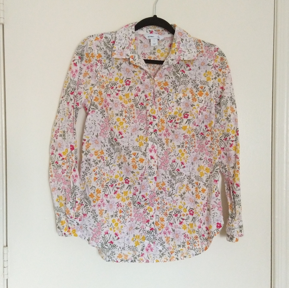 Old Navy Floral Button Down Shirt